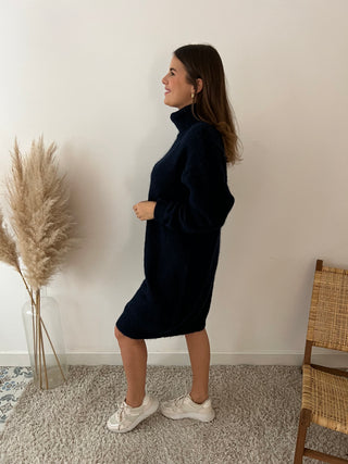 Navy turtleneck sweater dress