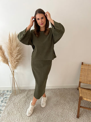 Kaki corduroy set