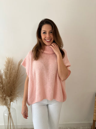 Soft pink sleeveless knit