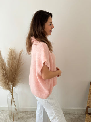 Soft pink sleeveless knit