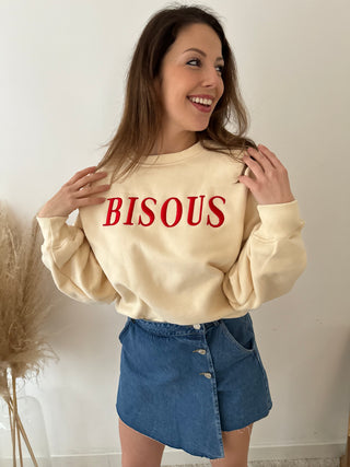 Beige bisous sweater