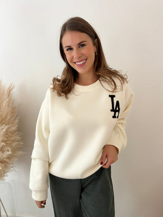 White LA comfy sweater