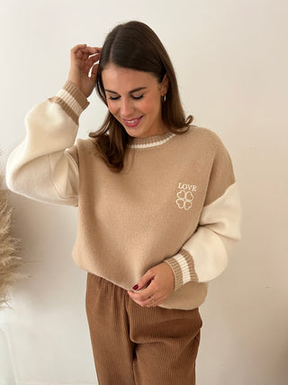 Camel love sweater