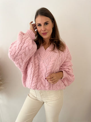 Pink chunky knit