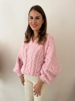 Pink chunky knit