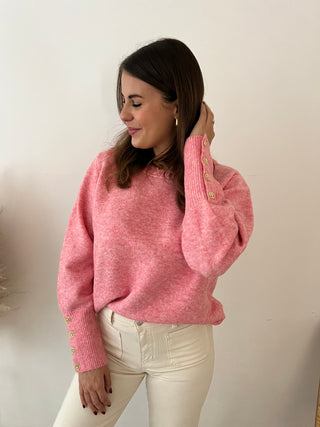 Pretty gold details pink soft knit
