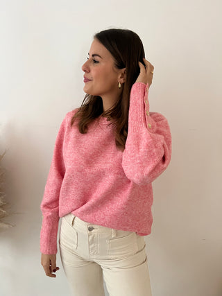 Pretty gold details pink soft knit