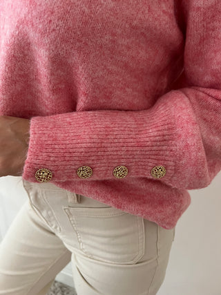 Pretty gold details pink soft knit
