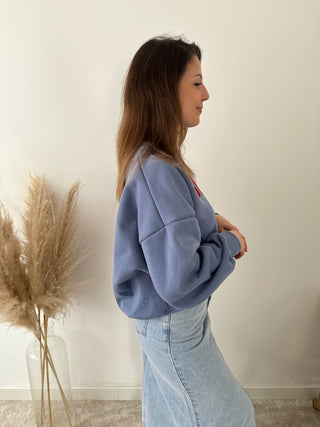 Blue bisous sweater