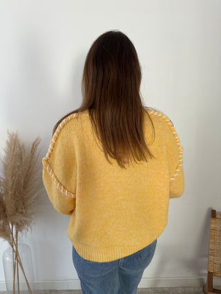 Yellow stitched knit