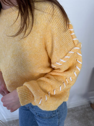 Yellow stitched knit