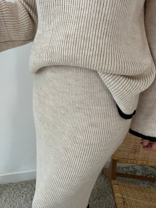 Beige knitted co ord set