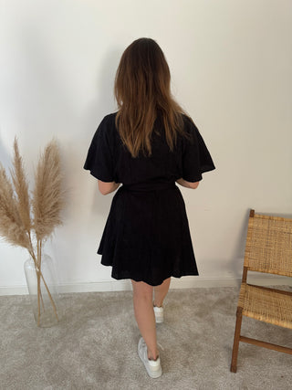 Black button summer dress