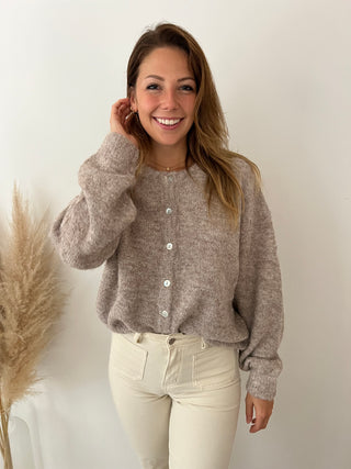 Taupe button cardigan
