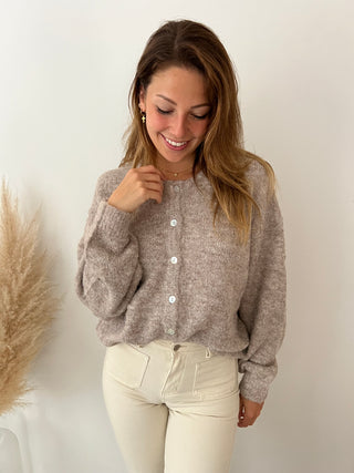 Taupe button cardigan