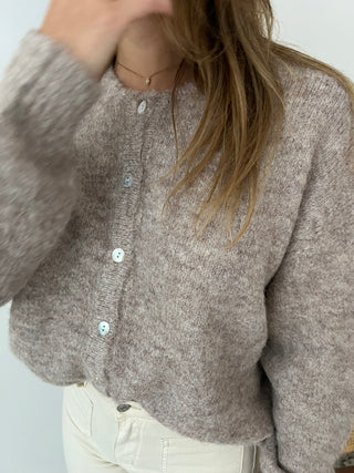 Taupe button cardigan
