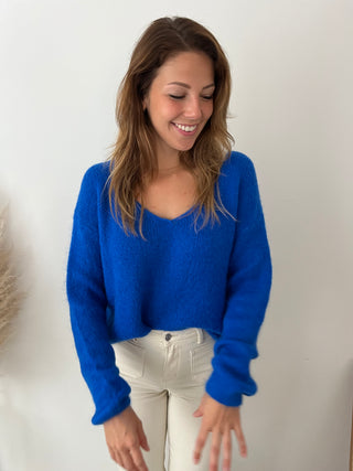 Soft cobalt basic sweater