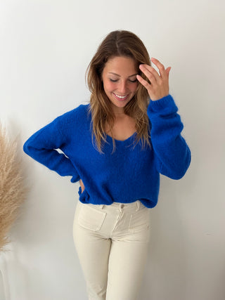 Soft cobalt basic sweater