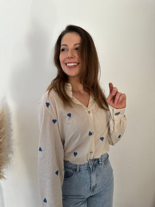 Pretty blue hearts blouse