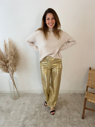 Gold glitter pants