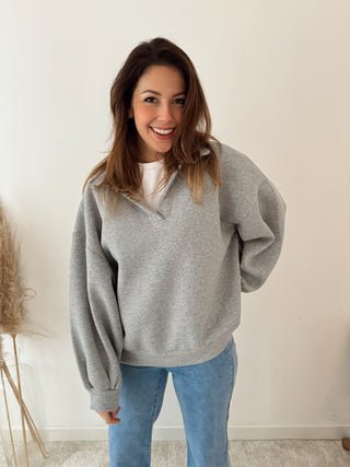 Grey polo sweater